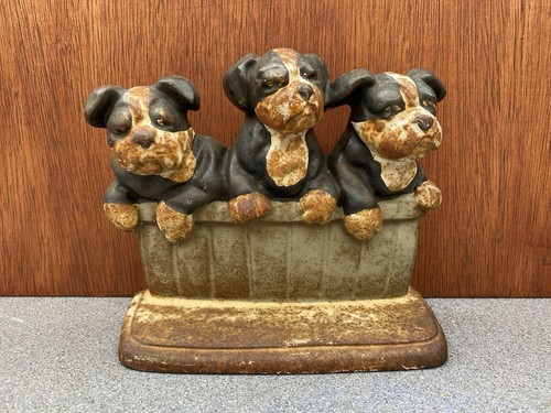 Vintage cast iron door stop - vintage,