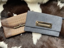 2 Vintage stylish 1980s/90s clutch bags, Rieke Modell Crocodile Skin