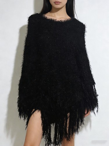 Black mohair knitted - black,