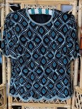 Vintage 1980’s Sequin And Beaded Top By Ronald Joyce For ‘After Six’  GC Size 14
