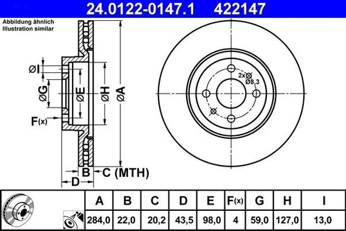 Brake disc ate 0122 - disc,