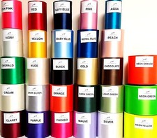 100mm (4"0) extra wide Sash Ribbon Wedding Car Ribbon Chair Bows 23 Colours