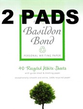 [ 2 PADS ] Basildon Bond Writing Pad Set 40 White Paper Sheets 178 x 137mm Guide
