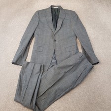 John Lewis Kin Suit 36R 32x31 Grey Check Blazer Trousers Slim Fit Office Wedding