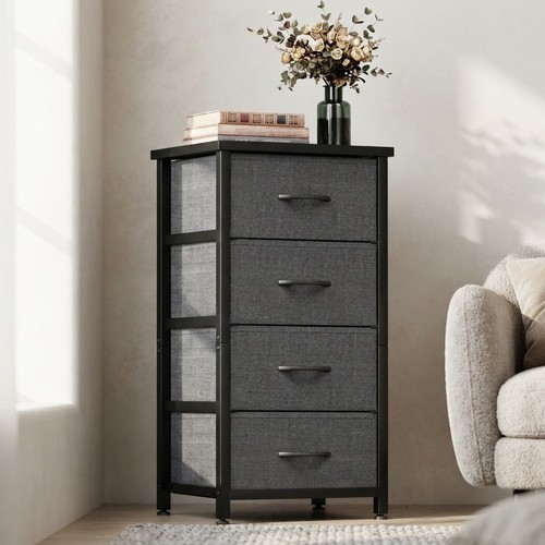 Durable black drawer chest - black,
