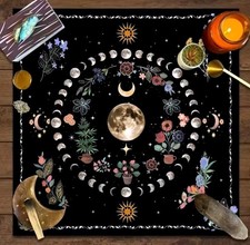 Moon Phase Tarot Tablecloth Alter Cloth Fortune Telling Astrology Card 49x 49cm