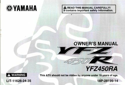 2011 yamaha yfz450r atv owners - 2011,