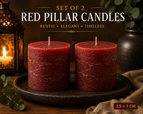 Large red pillar candle - 2x,