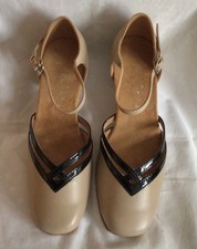 Ladies Beige Low Heeled