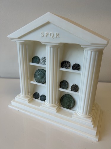 Roman style coin display stand - coin,