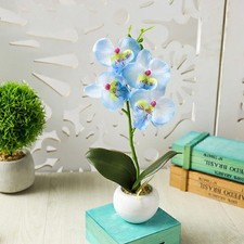 Artificial Butterfly Orchid Flower Plants in Pot Fake Home Wedding Party Decor