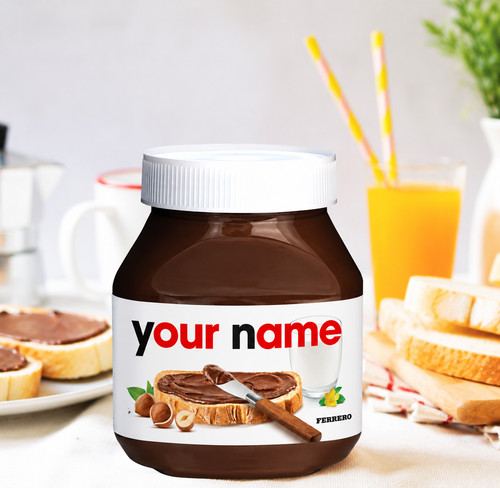 Personalised nutella jar label - jar,