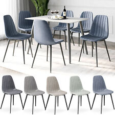 4/6 Carlo Anti Stain Velvet Dining Chairs Padded Seat Metal Legs  Kitchen Office