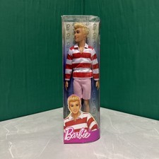 Barbie Fashionistas Ken Doll #241 with Blonde Hair Wearing Red and White Striped