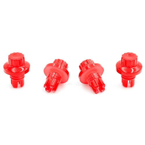 Red plastic wheels rivets - red,