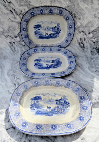 Set early victorian - of, blue
