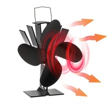 2019 New Design Eco Friendly Heat Powered Wood Burning Mini Stove Top Fan Black