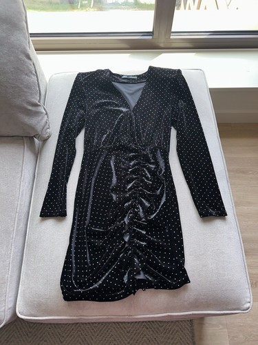 Zara black velvet dress - , m