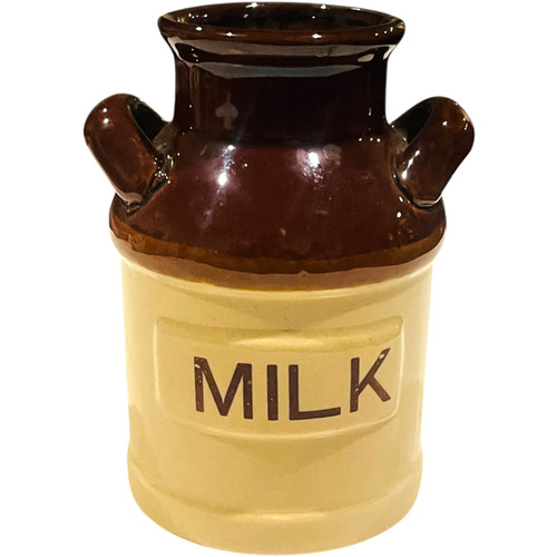 Brown tan stoneware milk - brown,