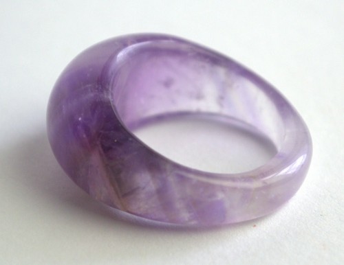 Amethyst ring carved - amethyst,