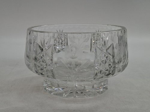 Cut glass bowl vintage rose - bowl,