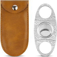 Cigar Cutter Silver Damascus