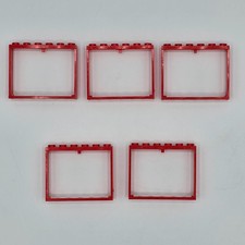 Betta Bilda Windows (5) Red – Rectangular Unglazed Frames 1960s – Vintage Parts