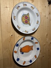 Pair X 2 Vintage Kids Enamel