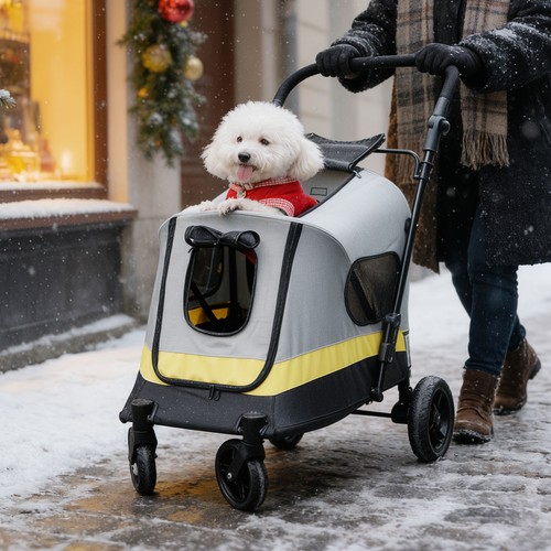 Double entry door pet stroller - pet,