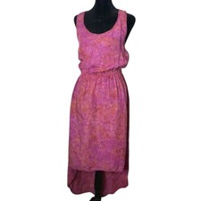 Go Fish Clothing Hi Low Hem Dress Womens XS Pink Purple BOHO Hippie Artsy