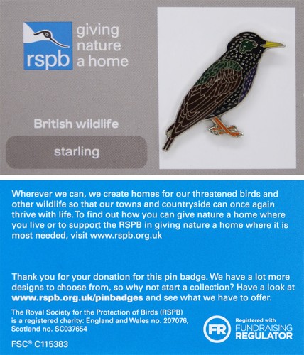 Rspb pin badge gnah - badge, british