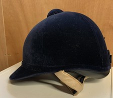 Charles Owen Wellington Classic Velvet Riding Hat 6 1/2 53cm showing flesh navy