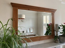 Waxed Pine Over Mantle Mirror