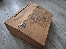 Vintage Wooden School Desk Pencil Box 14"