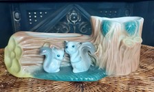 Hornsea Pottery Grey Squirrels And Tree Trunk Posey Vase/planter Marked 102