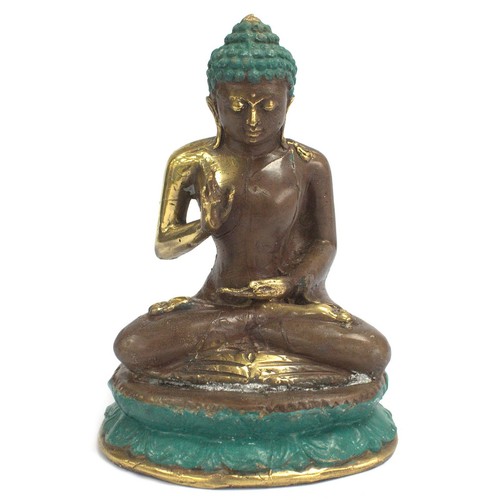 Large sitting buddha - sitting, brass