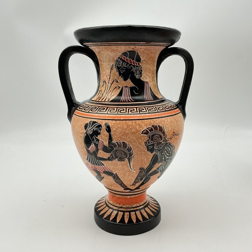 Large terracotta black amphora - large,