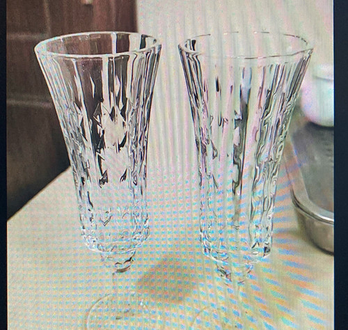 Clear floral decorated fluted - decorated,