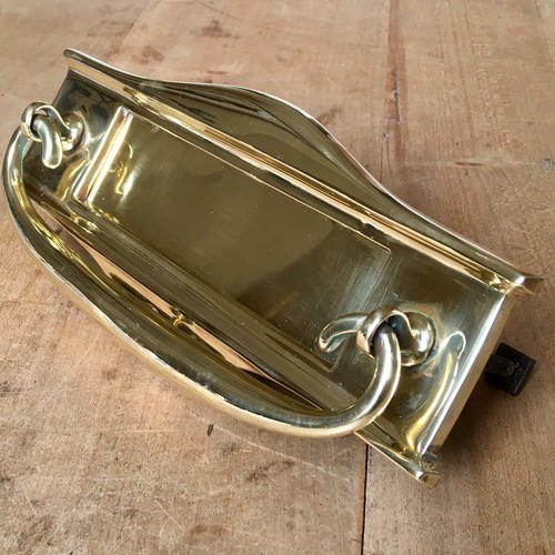 Antique brass letter - antique, plate