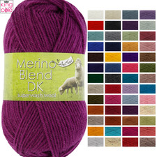 King Cole Merino Blend DK 50g Knitting Yarn Crochet 100% Merino Wool Double Knit