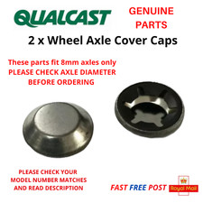 QUALCAST Lawnmower Wheel Securing Push On Axle Cap Cover 8mm Axles FAST POST x 2