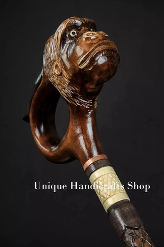 Monkey handle wooden walking - wooden,