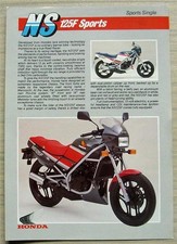 HONDA NS125F Sports Motorcycle Sales Specification Leaflet 1986-87