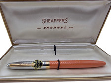 Vintage c1955 Sheaffer Sentinel Mandarin Snorkel Fountain Pen 14k M Rare w Case