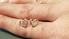 925 Sterling Silver Scroll Heart Stud Earrings H Samuel Classic Design