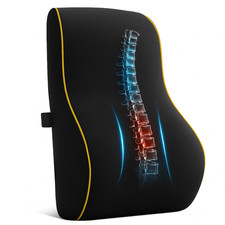 Lumbar Back Support Cushion Memory Foam Pillow for Office Chair or Car Seat
