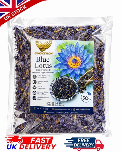 Organic blue lotus petals - blue,