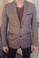 H&M Slim Fit Grey tweed Blazer