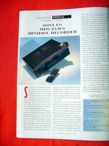 Sony mds ja3es - sony, minidisc