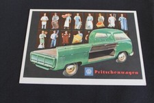 1961 Original VW Volkswagen Bus Flatbed Truck Factory Postcard Künzler Postcard